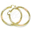 Oro Laminado Large Hoop, Gold Filled Style Polished, Tricolor, 02.170.0232.1.60
