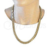 Oro Laminado Basic Necklace, Gold Filled Style Miami Cuban Design, Polished, Golden Finish, 04.63.1414.24