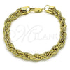 Oro Laminado Basic Bracelet, Gold Filled Style Chunky Design, Polished, Golden Finish, 04.213.0334.08