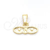 Oro Laminado Religious Pendant, Gold Filled Style Red Polished, Golden Finish, 05.02.0066.1