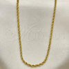 Oro Laminado Basic Necklace, Gold Filled Style Rope Design, Diamond Cutting Finish, Golden Finish, 04.118.0111.16