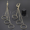 Oro Laminado Long Earring, Gold Filled Style Golden Finish, 02.63.0623