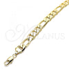 Oro Laminado Basic Bracelet, Gold Filled Style Figaro Design, Polished, Golden Finish, 03.213.0095.08