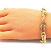 Oro Laminado Basic Bracelet, Gold Filled Style Chunky Design, Polished, Golden Finish, 04.362.0040.08