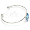 Rhodium Plated Individual Bangle, with Light Turquoise Swarovski Crystals, Polished, Rhodium Finish, 07.239.0006 (02 MM Thickness, One size fits all)