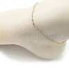 Oro Laminado Basic Anklet, Gold Filled Style Rolo Design, Diamond Cutting Finish, Golden Finish, 03.213.0310.10