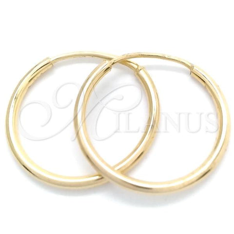 Oro Laminado Small Hoop, Gold Filled Style Polished, Golden Finish, 02.58.0081.15