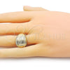 Oro Laminado Elegant Ring, Gold Filled Style Diamond Cutting Finish, Golden Finish, 01.213.0054