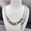 Stainless Steel Necklace and Bracelet, Figaro Design, Polished, Steel Finish, 06.116.0030