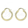 Oro Laminado Small Hoop, Gold Filled Style Diamond Cutting Finish, Golden Finish, 02.213.0244.1.25
