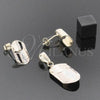 Oro Laminado Earring and Pendant Adult Set, Gold Filled Style Polished, Tricolor, 10.65.0537