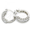 Rhodium Plated Small Hoop, with White Cubic Zirconia, Polished, Rhodium Finish, 02.210.0280.5.15