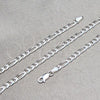 Sterling Silver Basic Anklet, Figaro Design, Polished, Silver Finish, 04.420.0014.10