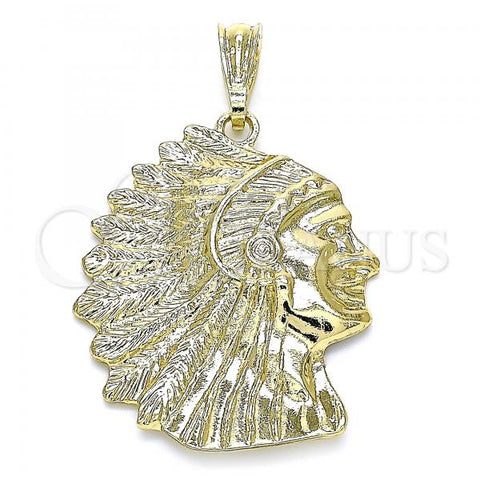 Oro Laminado Religious Pendant, Gold Filled Style Polished, Golden Finish, 05.351.0054.1