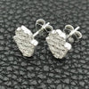 Sterling Silver Stud Earring, Hand Design, Polished, Silver Finish, 02.399.0010