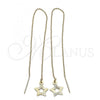 Oro Laminado Threader Earring, Gold Filled Style Star Design, Golden Finish, 02.64.0580