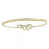 Oro Laminado Individual Bangle, Gold Filled Style Butterfly Design, with White Cubic Zirconia, Polished, Golden Finish, 07.156.0011 (08 MM Thickness, Size 4)