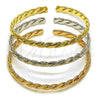 Oro Laminado Trio Bangle, Gold Filled Style Matte Finish, Tricolor, 07.170.0060