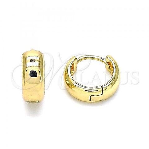 Oro Laminado Huggie Hoop, Gold Filled Style Polished, Golden Finish, 02.210.0523.12
