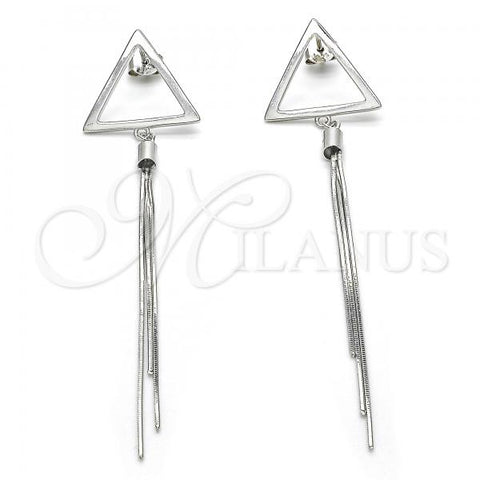Sterling Silver Long Earring, Polished, Rhodium Finish, 02.186.0167.1
