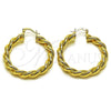 Oro Laminado Medium Hoop, Gold Filled Style and Hollow Polished, Golden Finish, 02.170.0527.40