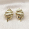 Oro Laminado Stud Earring, Gold Filled Style Snail Design, Polished, Golden Finish, 02.156.0733