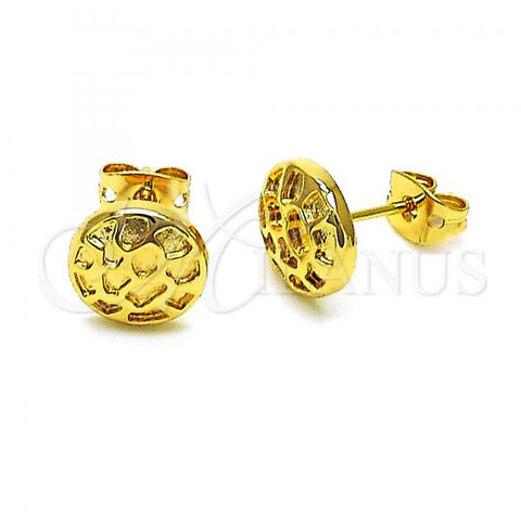 Oro Laminado Stud Earring, Gold Filled Style Polished, Golden Finish, 02.342.0263