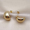 Oro Laminado Stud Earring, Gold Filled Style Chunky Design, Polished, Golden Finish, 02.156.0681