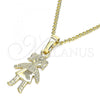 Oro Laminado Pendant Necklace, Gold Filled Style Little Girl Design, Polished, Golden Finish, 04.213.0195.20