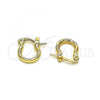 Oro Laminado Small Hoop, Gold Filled Style Diamond Cutting Finish, Golden Finish, 02.96.0080.10