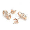 Sterling Silver Stud Earring, Infinite Design, with White Cubic Zirconia, Polished, Rose Gold Finish, 02.369.0035.1