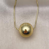Oro Laminado Pendant Necklace, Gold Filled Style Chunky and Hollow Design, Polished, Golden Finish, 04.341.0113.18