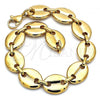 Oro Laminado Basic Bracelet, Gold Filled Style Chunky Design, Polished, Golden Finish, 04.116.0063.08