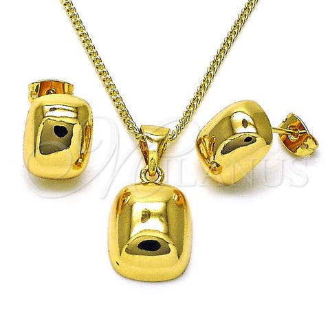 Oro Laminado Earring and Pendant Adult Set, Gold Filled Style Polished, Golden Finish, 10.342.0187