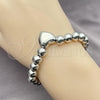 Rhodium Plated Fancy Bracelet, Heart and Ball Design, Polished, Rhodium Finish, 03.341.2282.2.07