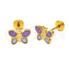 Gold Filled Stud Earring, Butterfly Design, Golden Finish, 5.126.089.2