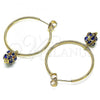 Oro Laminado Medium Hoop, Gold Filled Style with Sapphire Blue Crystal, Polished, Golden Finish, 02.63.2736.30