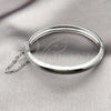Rhodium Plated Individual Bangle, Polished, Rhodium Finish, 07.185.0020.1.05