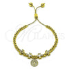 Oro Laminado Fancy Bracelet, Gold Filled Style San Benito and Cross Design, Polished, Golden Finish, 03.341.0236.11