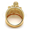 Oro Laminado Multi Stone Ring, Gold Filled Style Angel Design, with White Cubic Zirconia, Polished, Golden Finish, 01.60.0001.09 (Size 9)