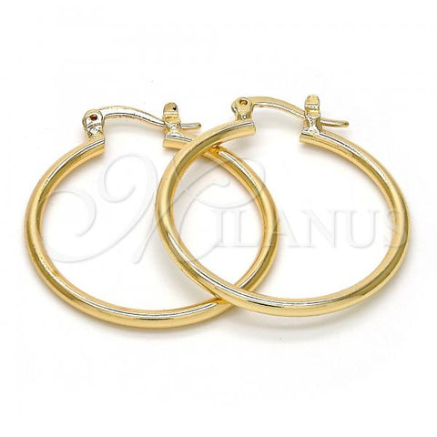 Oro Laminado Medium Hoop, Gold Filled Style Polished, Golden Finish, 5.134.011.25