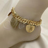 Oro Laminado Charm Anklet , Gold Filled Style Chunky Design, Polished, Golden Finish, 03.331.0128.10