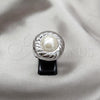 Stainless Steel Elegant Ring, with White Pearl, Polished, Steel Finish, 01.63.0664.10