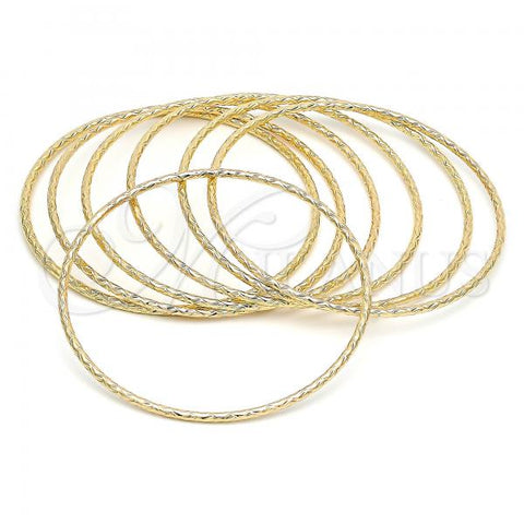 Oro Laminado Semanario Bangle, Gold Filled Style Diamond Cutting Finish, Golden Finish, 07.93.0008.05