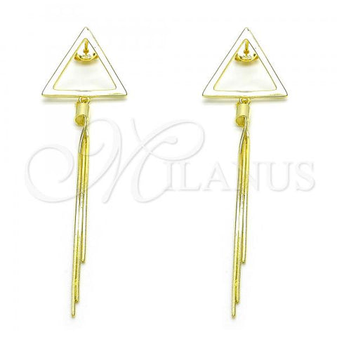 Sterling Silver Long Earring, Polished, Golden Finish, 02.186.0167