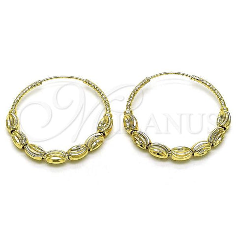 Oro Laminado Medium Hoop, Gold Filled Style Diamond Cutting Finish, Golden Finish, 02.170.0439.35