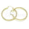 Oro Laminado Medium Hoop, Gold Filled Style Diamond Cutting Finish, Golden Finish, 02.213.0162.40