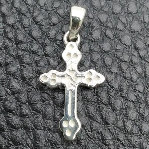 Sterling Silver Religious Pendant, Cross Design, Polished, Silver Finish, 05.397.0003