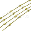 Oro Laminado Basic Necklace, Gold Filled Style Singapore and Ball Design, Polished, Golden Finish, 04.213.0282.20