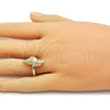 Oro Laminado Elegant Ring, Gold Filled Style Snail Design, Diamond Cutting Finish, Golden Finish, 01.282.0005